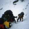 Ascending the Western Breech, Mt. Kilimanjaro: The pitch of the mountain was quite steep in several places