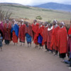 Maasai boma, Tanzania.: Massai women singing a traditional song
