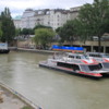 Vienna -- High speed boat in Danube Canal: These catamarans provide ferry service to Bratislava