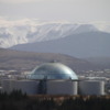 Reykjavik, "the Pearl" Viewed from Hallgrimskirkja: A storage site for geothermally heated water.  Also has a restaurant