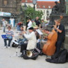 Prague -- band performing on the Charles Bridge