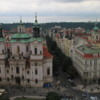 Prague -- View North from Old Town Hall: St. Nicholas Church on Old Town Square (left side) is a popular venue for concerts.