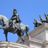 Rome -- Victor Emmanuel Monument: The statue is massive.  The mustache of the rider is almost 2 meters long