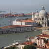Venice -- View from the Campanile: The Grand Canal in the foreground, the Old Customs House (L) and Salut Church (R)