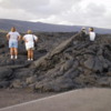 Watching lava flows at dusk from Chain of Craters Road