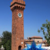 Murano -- Fire Watch Tower: An usual prickly glass sculpture at the base.