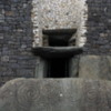 Entry to the passage tomb of Newgrange: Notice the window above the door, which allows sunrise light in during the winter solstice
