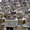 Colombo Buddhist temple: There were hundreds of similar appearing Buddha statues there.