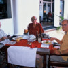 Sir Arthur, Hans Monhemius, Ambassador James Spain (L to R): Three friends having lunch at the Colombo Swimming Club -- all gone now