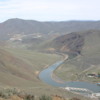 Yakima Rim Skyline Trail-- Yakima Canyon &amp; River: Roza dam is present in the right foreground.