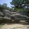 Polonnaruwa -- Gal Vihara: Over 45 feet in length, the reclining image is the largest statue in the Gal Vihara complex.
