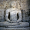 Polonnaruwa -- Gal Vihara: Sitting Buddha image.