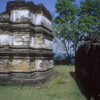 Polonnaruwa -- Resthouse group: Some of the plaster used to decorate these ancient buildings remains.