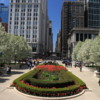 Chicago -- Millennium Park entrance: The tulips and cherry trees were blooming.