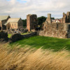 Lindisfarne abbey and St Marys: The ruined abbey at Lindisfarne with St. Mary's church beyond