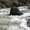 Lower Spokane River -- The "Devil's ToeNail": Another unusual rock formation in the middle of the river, surrounded by rough water.