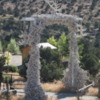 Antler art: Entrance to a private ranch along the road into Great Basin. Elk shed their antlers every year and most such collections are of shed antlers