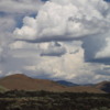 Clouds over Craters of the Moon National Monument, Idaho: Most of these "hills" are actually volcanic craters.