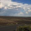 Craters of the Moon National Monument: The road winds through some barren landscape