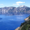 Crater Lake National Park, Oregon: You can see the reminants of the volcanic caldera, now filled with water to a depth of almost 2000 feet.
