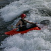 Missoula -- kayaking the Clark Fork River: A skilled kayaker negotiating the rough water of Brennan's wave