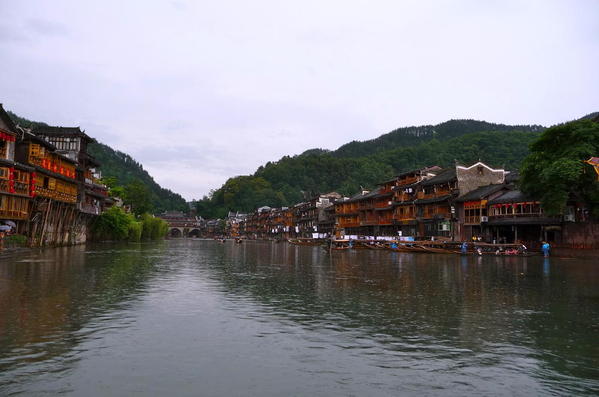 Phoenix Town, situated by a river at the base of the mountains