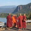 Monks in Oregon.: Burmese Buddhist Monks admiring the Columbia River Gorge (September, 2013).