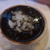 Cuban Black Bean Soup: Aerved with raw onions on top.  Delicious!