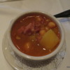 Spanish Bean Soup: Garbanzo beans simmered with smoked ham, chorizo sausage and potatoes