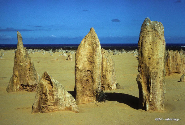Western Australia 9-1997. 120 Nambung National Park. The Pinnacles in the a.m.