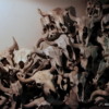 Head-Smashed-In-Buffalo Jump exhibit: Collection of buffalo skulls