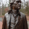 Detail of Thomas Jefferson statue at Monticello