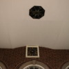 Clock and weathervane, Monticello: Taken under the porch's roof.  Jefferson was compulsive in documenting the weather