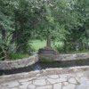 Sun Valley -- Hemingway Memorial: A stream flows in front of the memorial. There is a small sitting area, a nice place to contemplate or meditate