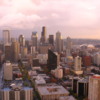View of downtown Seattle to the south of the Space Needle