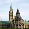 View of Parliament buildings, Ottawa: From the Museum of History
