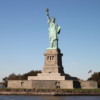 Statue of Liberty, Liberty Island: The copper and steel statue sits on a large stone pedestal