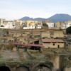 Herculaneum, old &amp; new with Vesuvius.