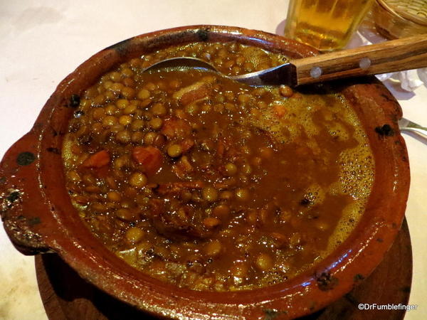 Buenos Aires, Cumana Restaurant in Recoleta, Lentil, bacon and chorizo stew