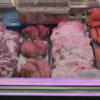 Meat display, San Telmo Market: Uncommon (at least in North America) cuts of beef including (L to R): intestines, kidneys, brains and sweetbreads