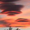 Sunset in El Calafate: Those are actually clouds, not flying saucers