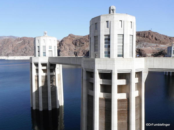 Water intake [penstock) towers, Lake Mead, Hoover Dam