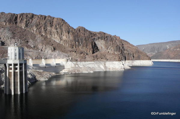 Looking upriver across Lake Mead from the Hoover Dam