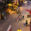 Hoi An-2: Rapidly passing motorcycles in the evening light