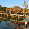 Hoi An-8: Bridge over the river in full Lunar New Year decoration