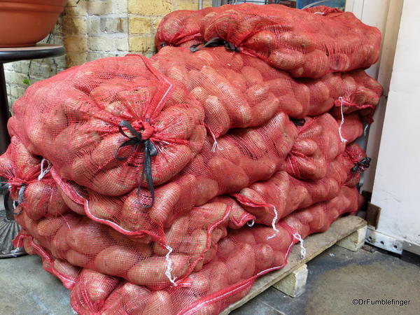 Stacks of potatoes, the Forks Market, Winnipeg