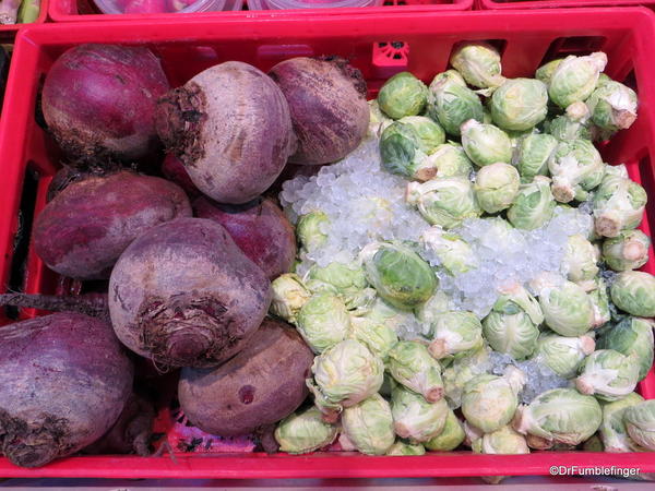 Beets and brussel sprouts, the Forks Market, Winnipeg