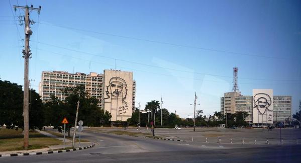 Visitors can also see the giant likenesses of revolutionary hero Che Guevara on major structures in the city