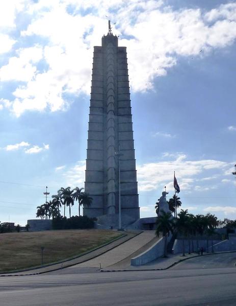 Revolution Square, Havana, with the Jose Mati memorial standing out as the highest structure in the city.