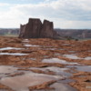 Puddles of rainwater, Arches National Park: Photo was taken near the Courthouse Towers Viewpoint